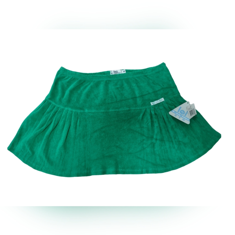 Green Skater Skirt TERRY CLOTH NWT Juniors L